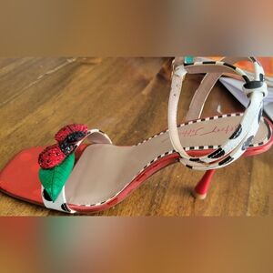 Betsey Johnson Vibrant Floral High-Heel Sandals